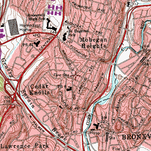 Topographic Map of Cedar Knolls, NY