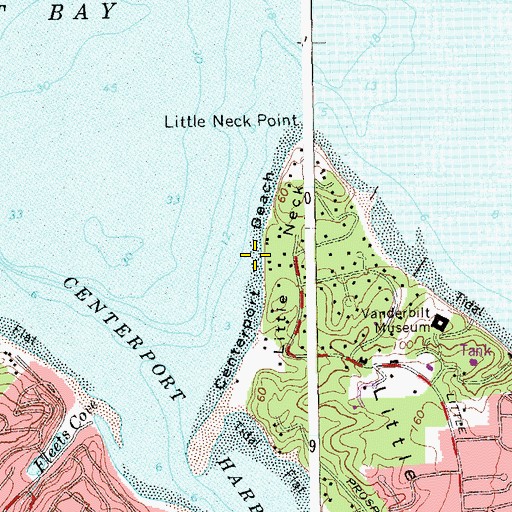 Topographic Map of Centerport Beach, NY
