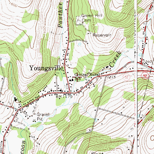Topographic Map of Central Rural School, NY