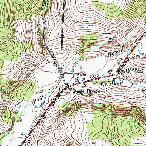Topographic Map of Chalker Creek, NY