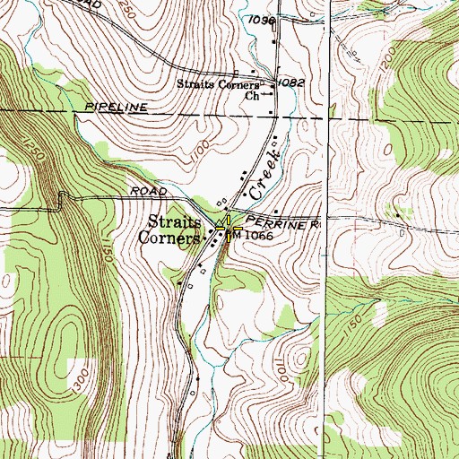Topographic Map of Chambers Creek, NY