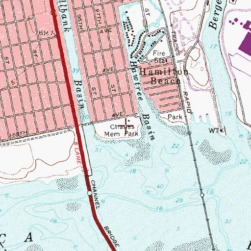 Topographic Map of Frank M Charles Memorial Park, NY