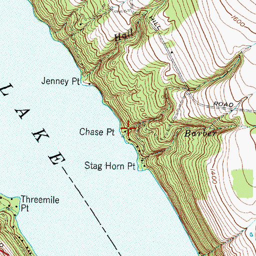 Topographic Map of Chase Point, NY