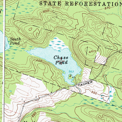 Topographic Map of Chase Pond, NY