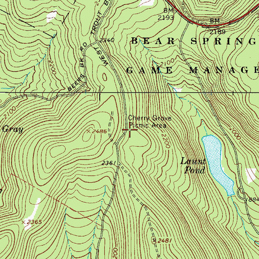 Topographic Map of Cherry Grove Picnic Area, NY