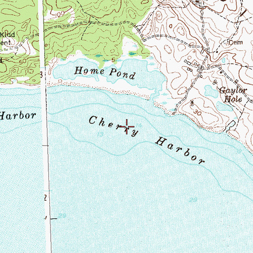 Topographic Map of Cherry Harbor, NY