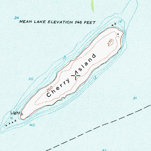Topographic Map of Cherry Island, NY