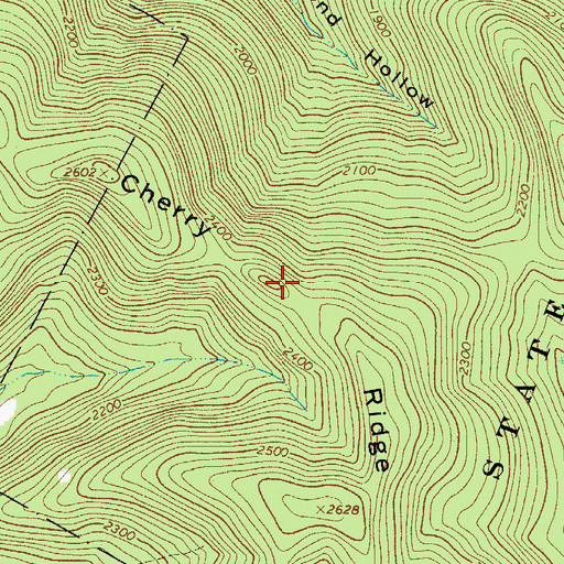 Topographic Map of Cherry Ridge, NY
