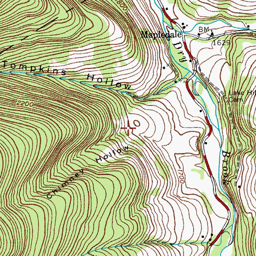 Topographic Map of Chimney Hollow, NY