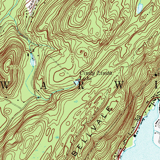 Topographic Map of Cindy Linda Lake, NY
