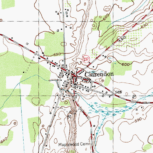 Topographic Map of Clarendon, NY
