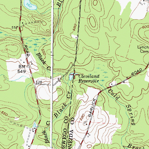 Topographic Map of Cleveland Reservoir, NY