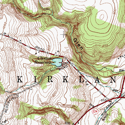 Topographic Map of Clinton Reservoir, NY