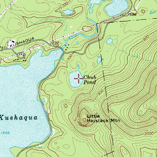 Topographic Map of Club Pond, NY