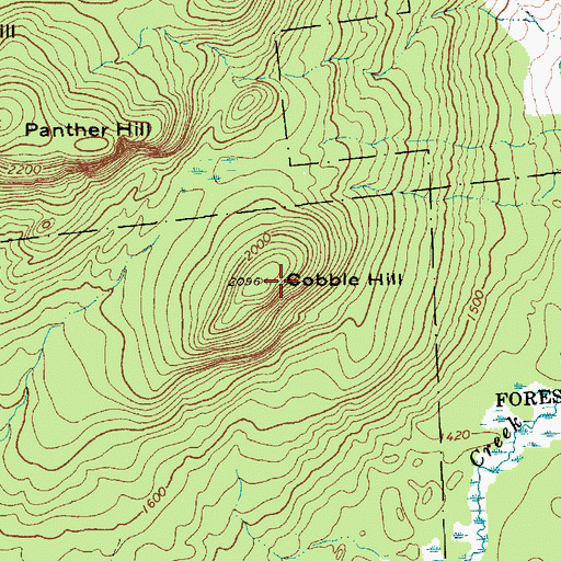 Topographic Map of Cobble Hill, NY