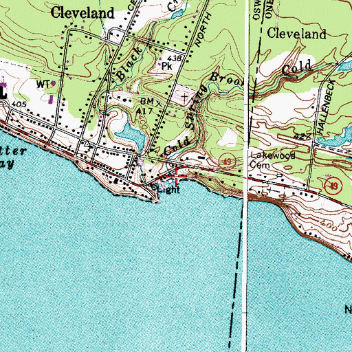 Topographic Map of Cold Spring Brook, NY