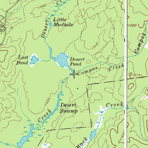 Topographic Map of Compos Creek, NY