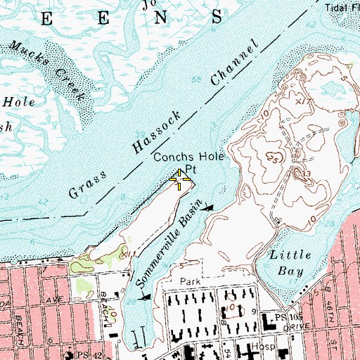 Topographic Map of Conchs Hole Point, NY