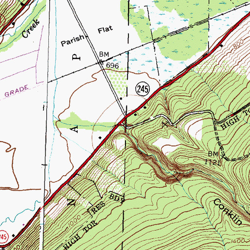 Topographic Map of Conklin Gully, NY