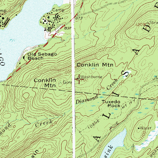 Topographic Map of Conklin Mountain, NY