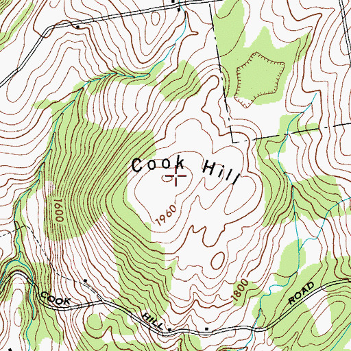 Topographic Map of Cook Hill, NY