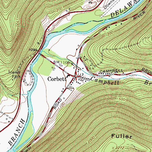Topographic Map of Corbett, NY