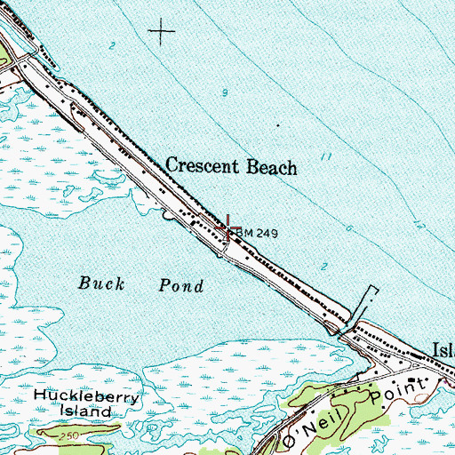 Topographic Map of Crescent Beach, NY