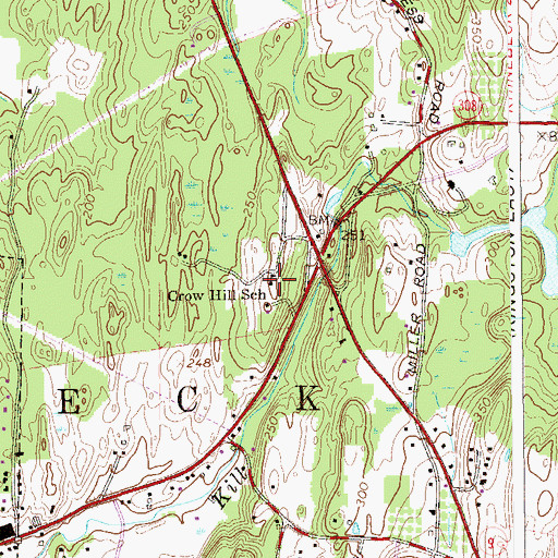 Topographic Map of Crow Hill School, NY