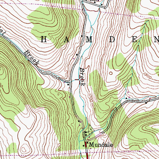 Topographic Map of Crystal Brook, NY