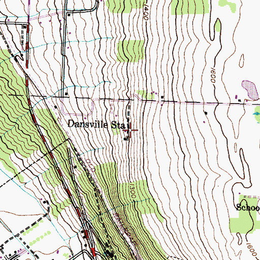 Topographic Map of Dansville Station, NY