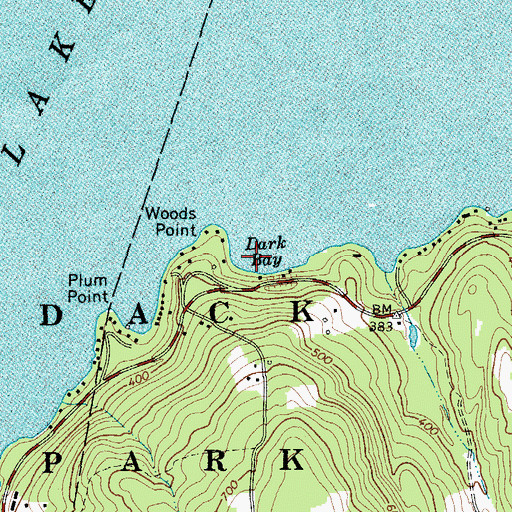 Topographic Map of Dark Bay, NY