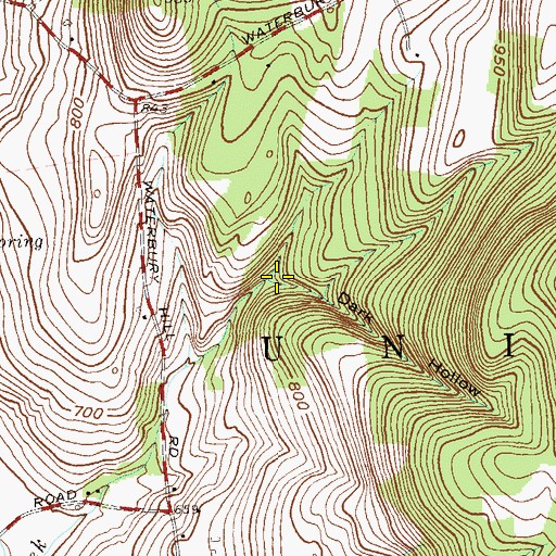 Topographic Map of Dark Hollow, NY