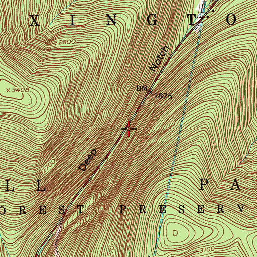 Topographic Map of Deep Notch, NY