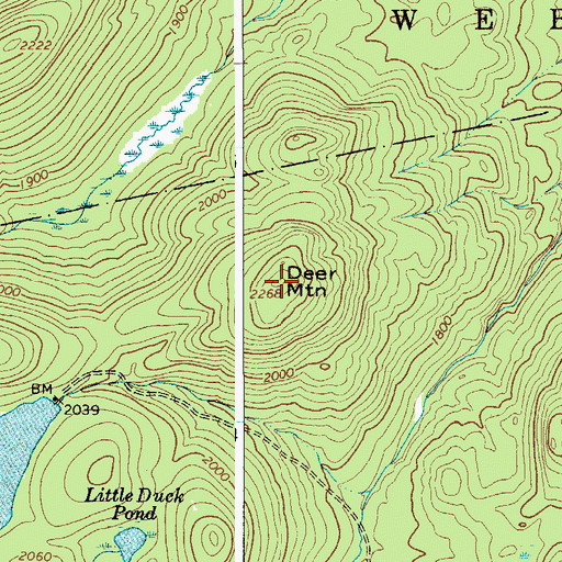 Topographic Map of Deer Mountain, NY