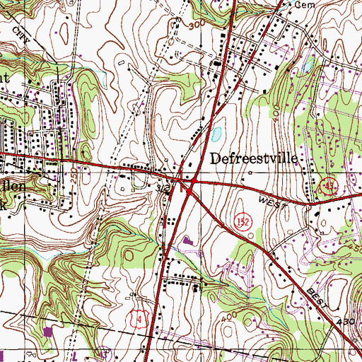 Topographic Map of Defreestville, NY
