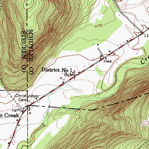 Topographic Map of District Number 1 School (historical), NY
