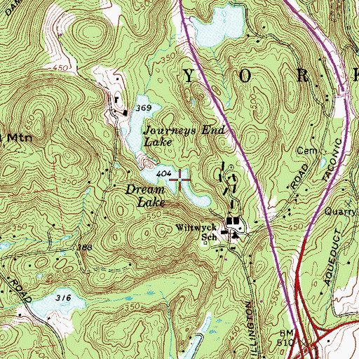 Topographic Map of Dream Lake, NY