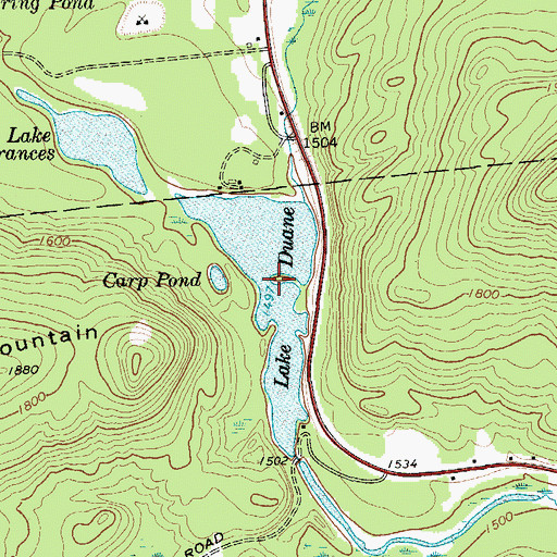 Topographic Map of Lake Duane, NY