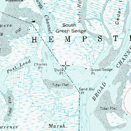 Topographic Map of Duck Point, NY