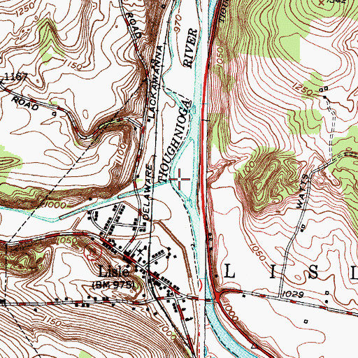 Topographic Map of Dudley Creek, NY