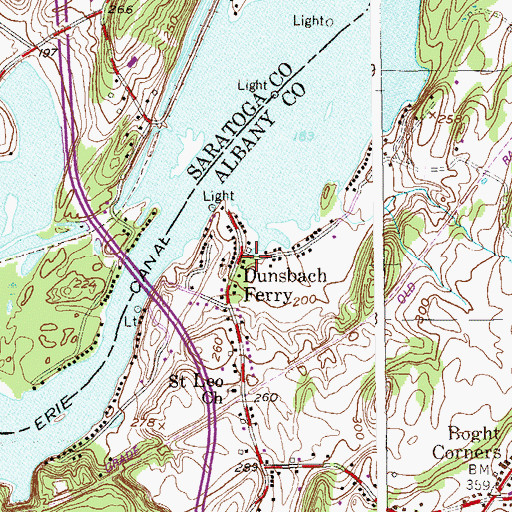 Topographic Map of Dunsbach Ferry, NY