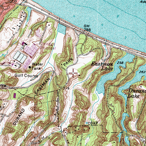 Topographic Map of Durand Eastman Park, NY