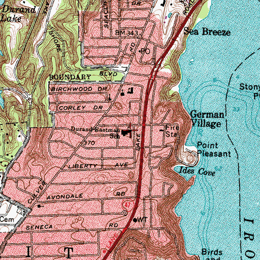 Topographic Map of Durand - Eastman Intermediate School, NY