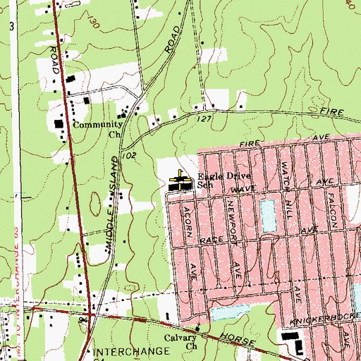Topographic Map of Eagle Drive School, NY