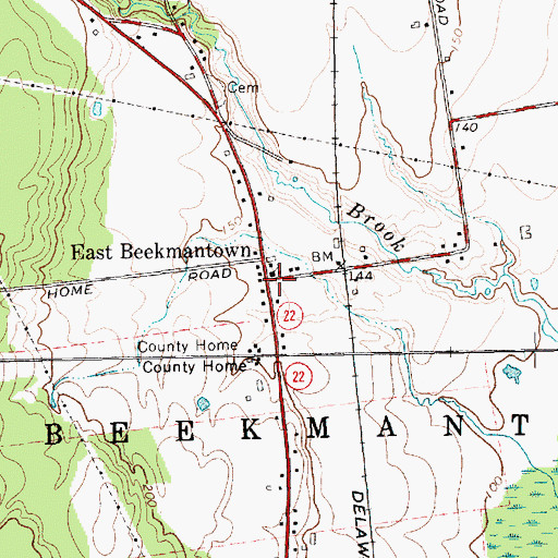 Topographic Map of East Beekmantown, NY