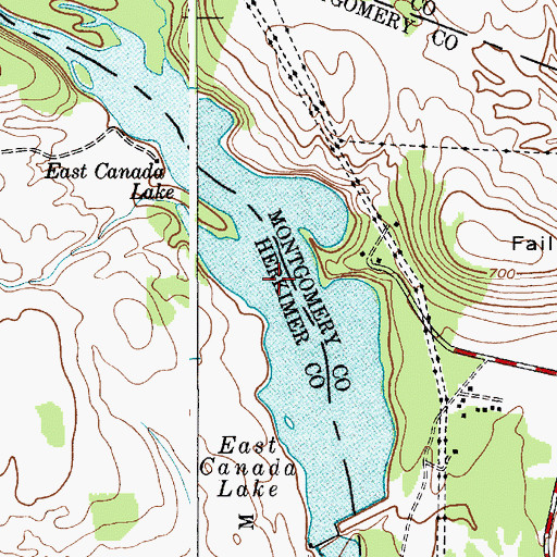 Topographic Map of East Canada Lake, NY
