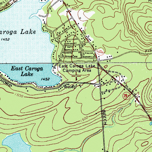 Topographic Map of East Caroga Lake Camping Area, NY