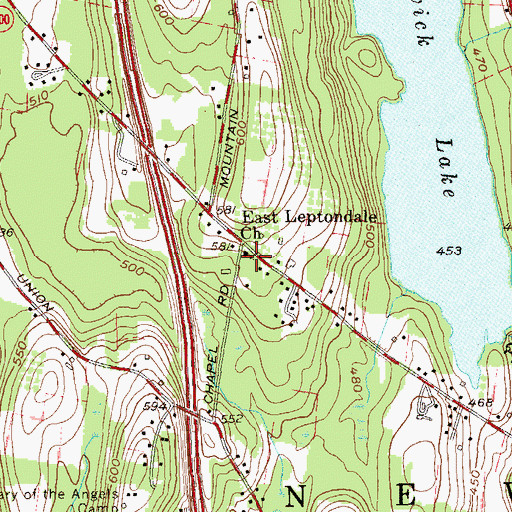 Topographic Map of Leptondale Bible Church, NY
