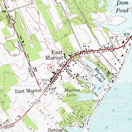 Topographic Map of East Marion, NY