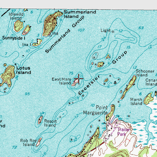 Topographic Map of East Mary Island, NY